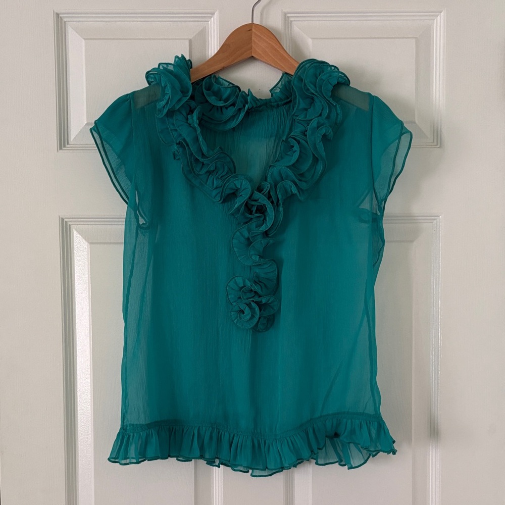 ★ Teal Ruffled Women's Top ★